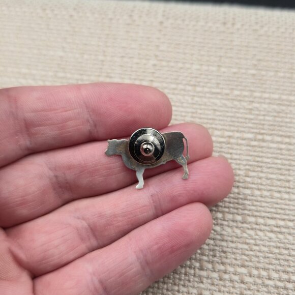 Sterling Silver Cute Cow Animal Pin A6152 - Picture 5 of 7